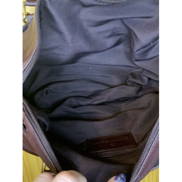 vintage leather aigner satchel purse, Shoulder Strap And Handles, Gold Accents - Picture 10 of 12